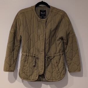 Madewell quilted liner Jacket With Pockets & Cinch Tie Size XS in Army Green